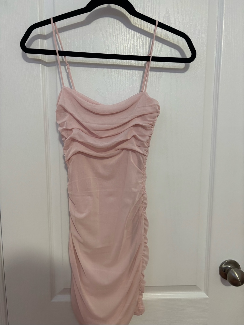 Garage Blush Pink Ruched Mini Dress